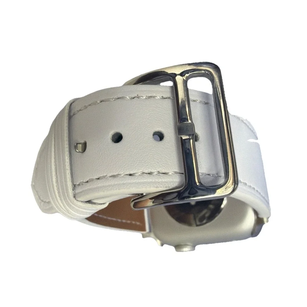 Strap Band WhiteUnisex's Leather replacement Band Series 10 iPhone Size 42/45 NW